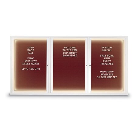 United Visual Products Indoor Enclosed Combo Board, 42"x32", Black Frame/Burgundy & Cobalt UVCB4232B-BURGUN-COBACC